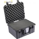 Peli AIR CASE 1507 műanyag védőtáska, védőtok - fekete színben, választható felszereltséggel Belső: 385x289x216 mm