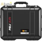 Peli AIR CASE 1507 műanyag védőtáska, védőtok - fekete színben, választható felszereltséggel Belső: 385x289x216 mm