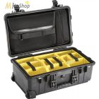 Peli Case 1510SC Stúdió Védőtáska: gurulós műanyag táska választófalas betéttel, laptoptartóval a fedélben (fotós táska), Belső: 502x280x193 mm