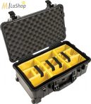   Peli Case 1510 gurulós műanyag védőtáska, Carry On bőrönd, választófalas betéttel Belső: 502x280x193 mm
