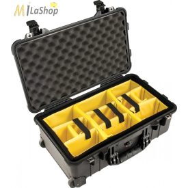   Peli Case 1510 gurulós műanyag védőtáska, Carry On bőrönd, választófalas betéttel Belső: 502x280x193 mm