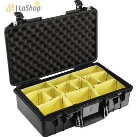   Peli AIR CASE 1525 műanyag védőtáska, védőtok - fekete színben, választható felszereltséggel Belső: 521x287x171 mm