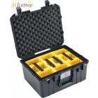 Peli AIR CASE 1557 műanyag védőtáska, védőtok - fekete színben, választható felszereltséggel Belső: 440x330x248 mm
