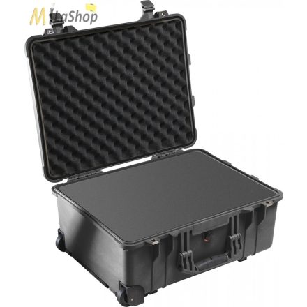 Peli Case 1560 gurulós műanyag védőtáska védőtok, fotós táska - fekete színben, választható felszereltséggel Belső: 518x392x229 mm
