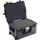 Peli AIR CASE 1607 gurulós műanyag védőtáska, védőtok - fekete színben, választható felszereltséggel Belső: 535x402x295 mm