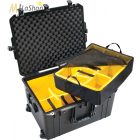 Peli AIR CASE 1637 gurulós műanyag védőtáska, védőtok - narancs, ezüst, sárga színben, választható felszereltséggel Belső: 595x446x337 mm