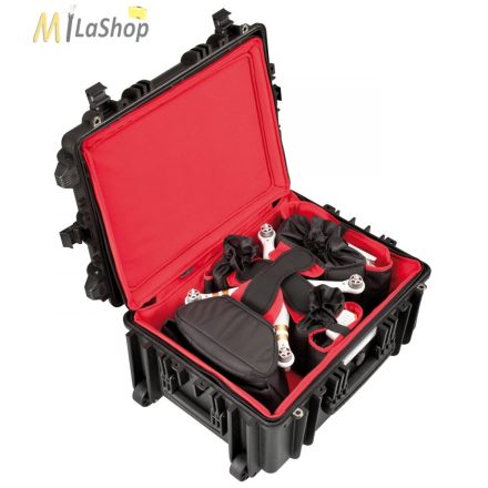 Explorer Cases 5326BDR gurulós fotó/videó védőtáska drónok, kiegészítők részére kialakított hátizsákkal Belső: 538 x 405 x 250 mm